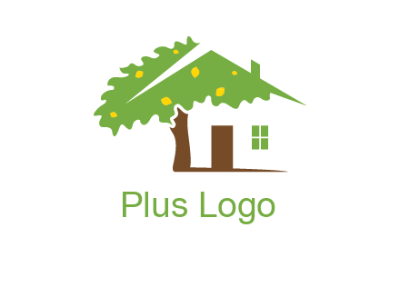 tree forming a home logo