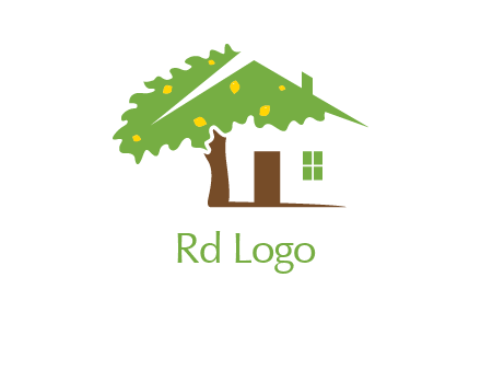 tree forming a home logo