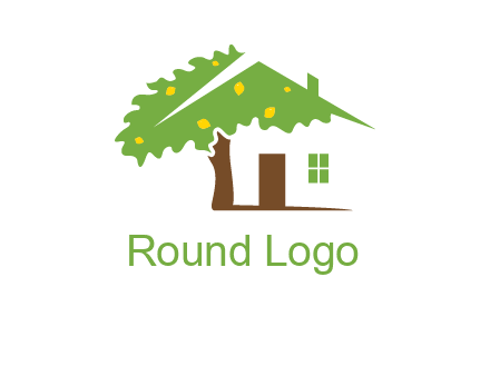 tree forming a home logo