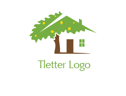 tree forming a home logo