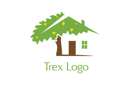 tree forming a home logo