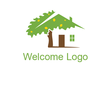 tree forming a home logo
