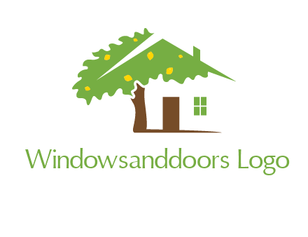 tree forming a home logo