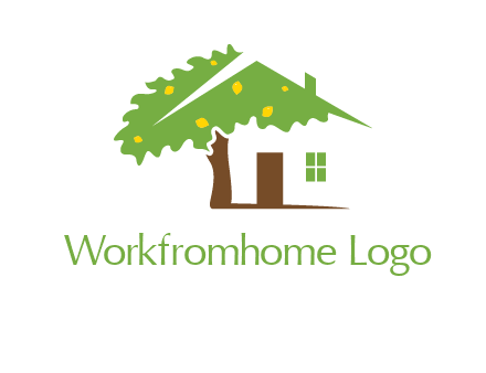 tree forming a home logo