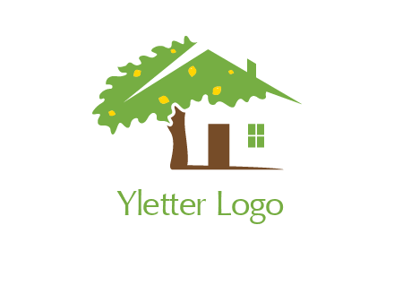 tree forming a home logo