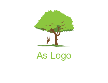 backyard swing on a tree logo