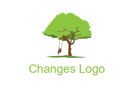backyard swing on a tree logo
