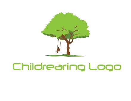 backyard swing on a tree logo
