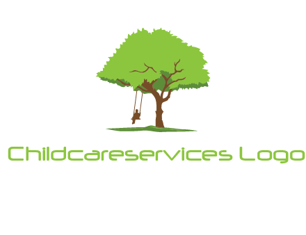 backyard swing on a tree logo
