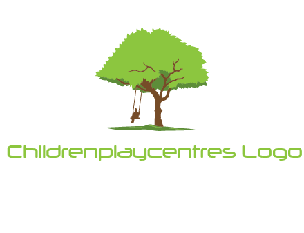 backyard swing on a tree logo