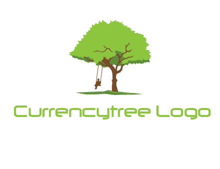 backyard swing on a tree logo