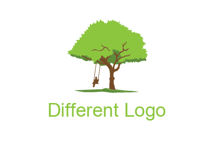 backyard swing on a tree logo