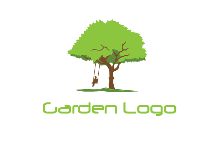 backyard swing on a tree logo