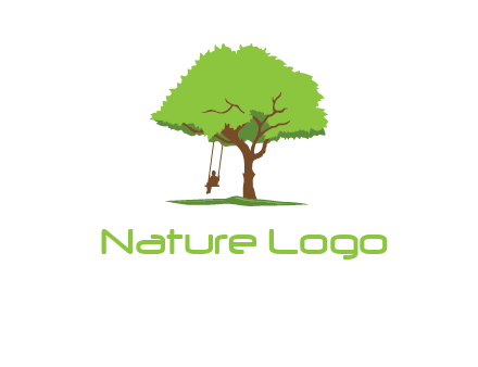 backyard swing on a tree logo