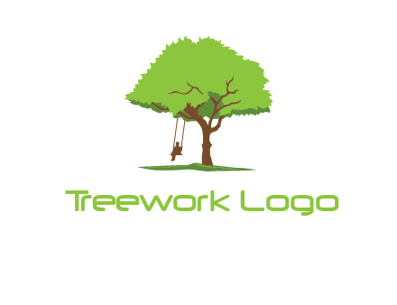 backyard swing on a tree logo