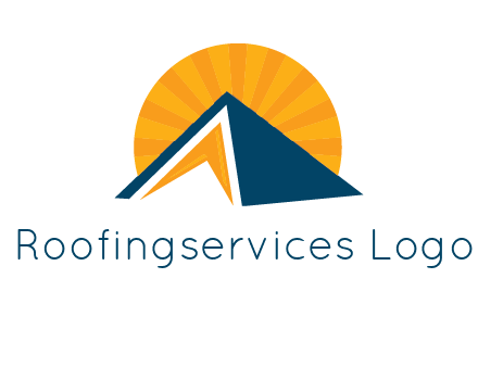 sunset behind pyramid logo