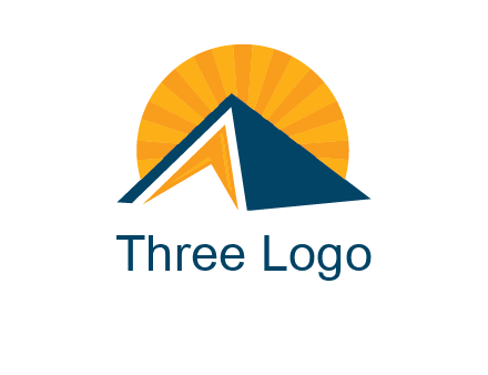 sunset behind pyramid logo