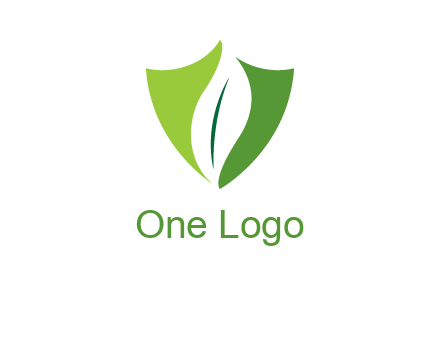 leaf inside shield logo