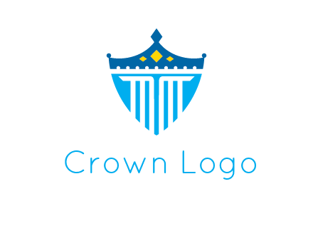 pillar and crown inside shield logo