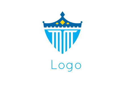 pillar and crown inside shield logo