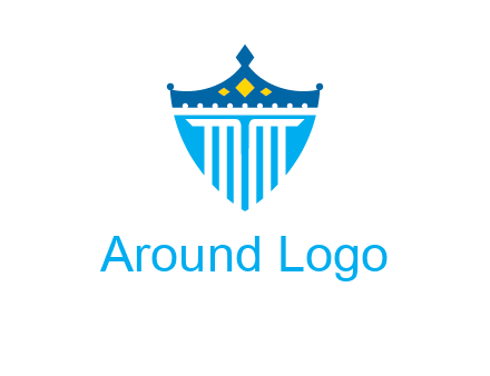 pillar and crown inside shield logo