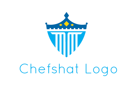 pillar and crown inside shield logo