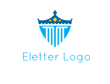 pillar and crown inside shield logo