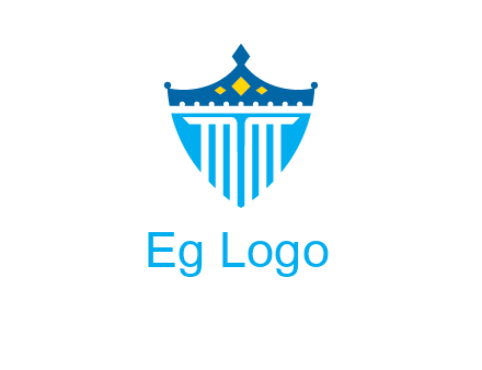 pillar and crown inside shield logo
