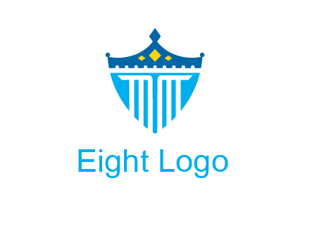 pillar and crown inside shield logo