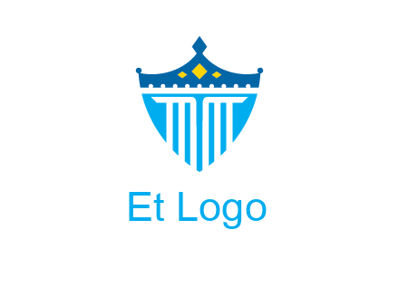 pillar and crown inside shield logo
