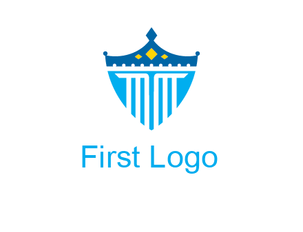pillar and crown inside shield logo