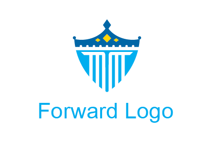 pillar and crown inside shield logo