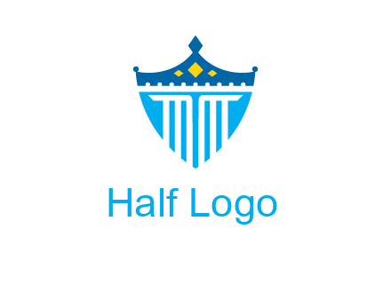 pillar and crown inside shield logo