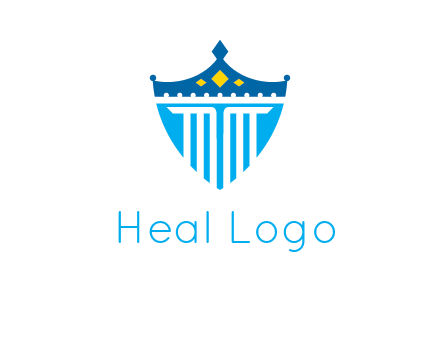 pillar and crown inside shield logo