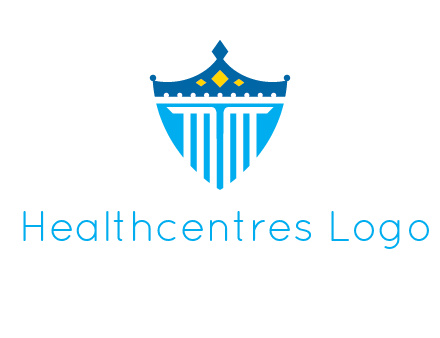 pillar and crown inside shield logo