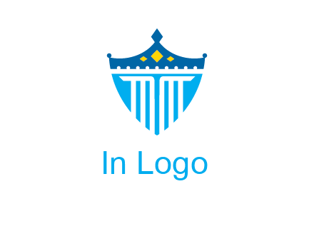 pillar and crown inside shield logo