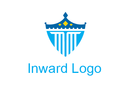 pillar and crown inside shield logo