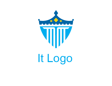 pillar and crown inside shield logo
