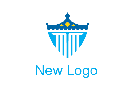 pillar and crown inside shield logo