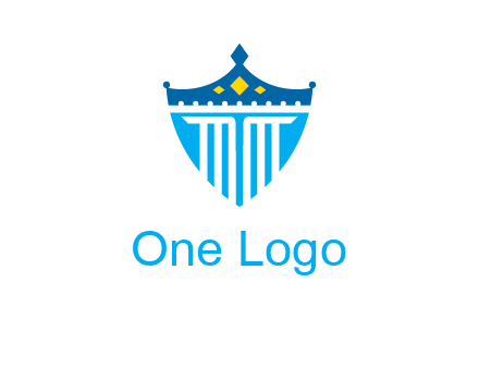 pillar and crown inside shield logo