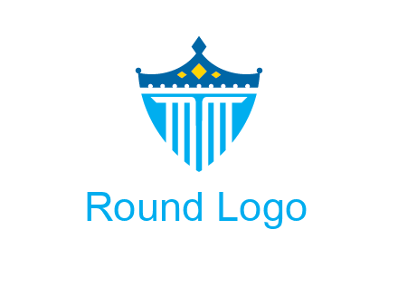 pillar and crown inside shield logo