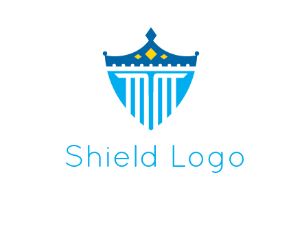 pillar and crown inside shield logo