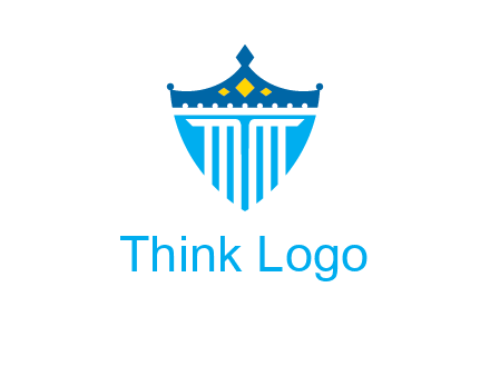 pillar and crown inside shield logo
