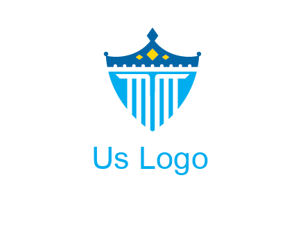 pillar and crown inside shield logo