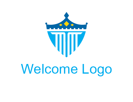 pillar and crown inside shield logo