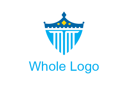 pillar and crown inside shield logo