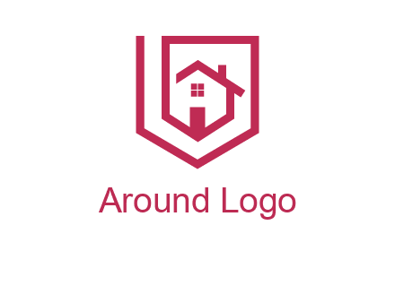 home inside shield or tag logo