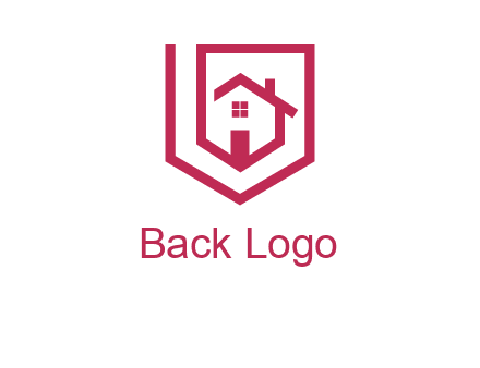 home inside shield or tag logo
