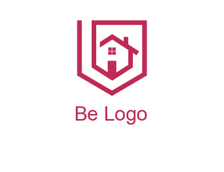 home inside shield or tag logo