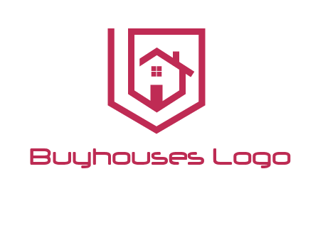 home inside shield or tag logo